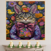 Bunny-Eared Beauty: Playful Cat Dressed for a Festive Spring Celebration on Canvas Wrap, Framed Print, or Rolled Artwork